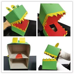 創意親子手工 抽紙盒變身小鱷魚手偶玩具，讓寶寶愛不釋手