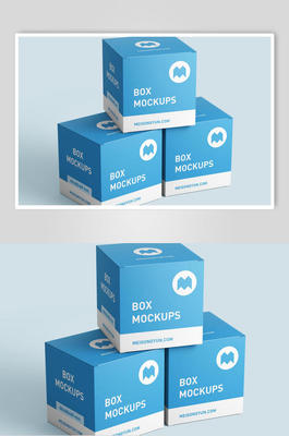 藍色正方形白藍紙盒樣機 設計與功能解析